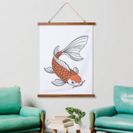 Eleganter Goldfisch Dekorativer Wandbehang Teppich