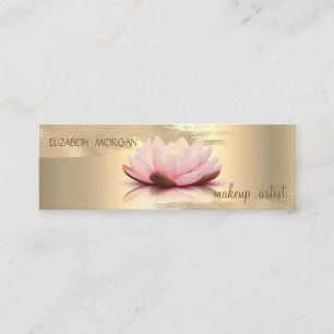 Eleganter Goldfolien-Pinselstrich, Lotus Mini Visitenkarte
