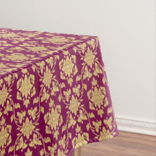 Eleganter goldgelber Damast, anpassbare Farbe Tischdecke