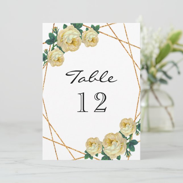 Eleganter Goldgeo-Glitzer Ankündigung (Stehend Vorderseite)