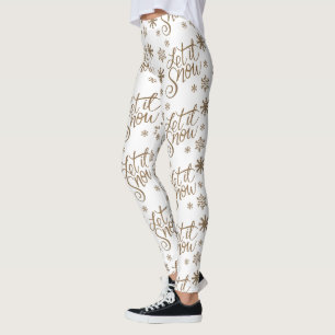 Eleganter GoldGlitter ließ es schneien Leggings