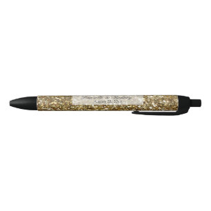 Eleganter GoldGlitzer Druckhochzeit Kugelschreiber