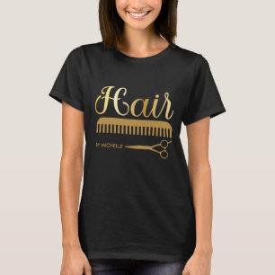 Eleganter Goldhairstylist Salon Name T-Shirt
