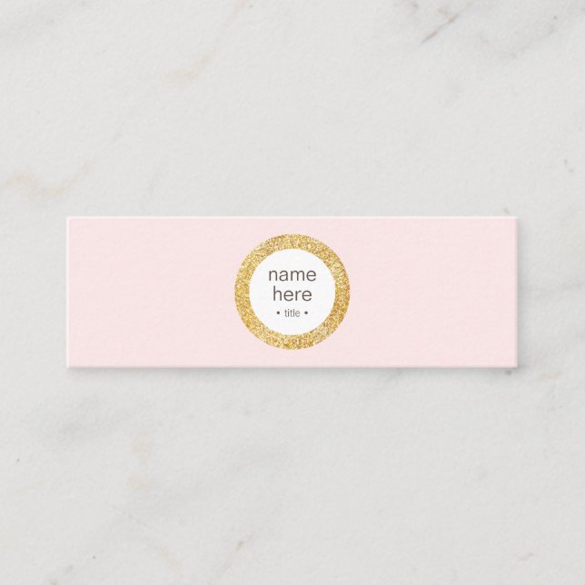 Eleganter Goldkreis-Glitzer-Minigeschäfts-Karte Mini Visitenkarte (Vorderseite)