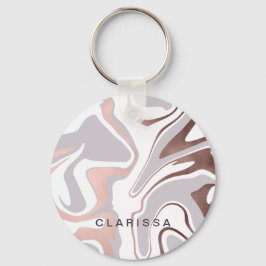 Eleganter Goldmarmor der modernen Rose Schlüsselanhänger