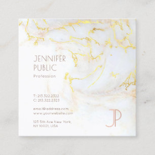Eleganter Goldmarmor-modernes modisches Quadratische Visitenkarte