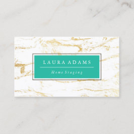 Eleganter Goldmarmor u. -MEERGRÜN Visitenkarte