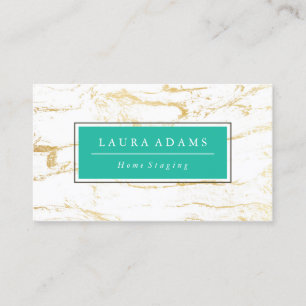 Eleganter Goldmarmor u. -MEERGRÜN Visitenkarte