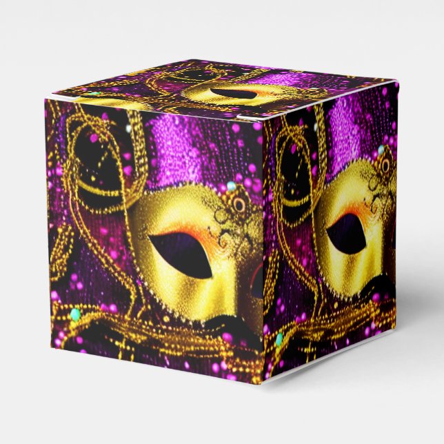 Eleganter Goldmaske-Cube Geschenkschachtel (Vorderseite)