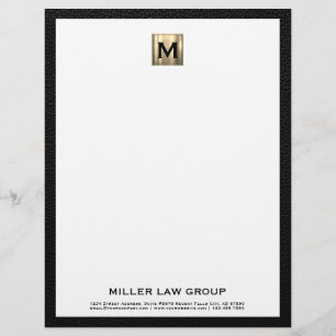 Eleganter Goldmonogramm-Letterhead Briefbogen
