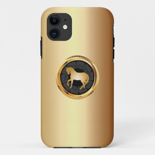 Eleganter GoldpferdiPhone 5 Fall Case-Mate iPhone Hülle (Rückseite)