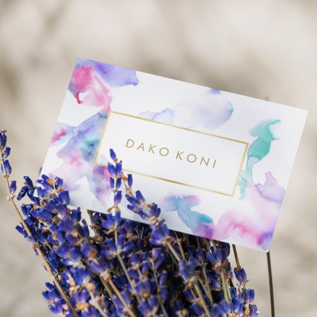 Eleganter Goldrahmen aus Blumen Visitenkarte (Von Creator hochgeladen)