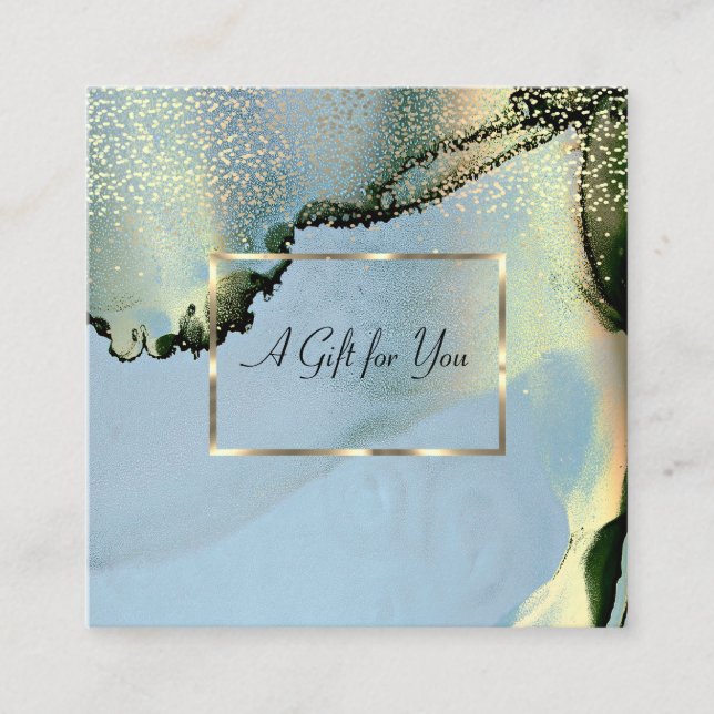 Eleganter Goldrahmen, Confetti Alkohol Tinte Rabattkarte (Vorderseite)