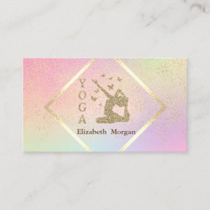 Eleganter Goldrahmen, Confetti, Yoga-Instruktor Visitenkarte