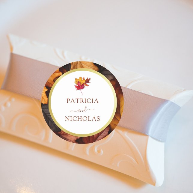 Eleganter Goldrahmen und rustikale Herbstzauber Ho Runder Aufkleber (Von Creator hochgeladen)