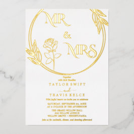 Eleganter Goldschmied | Emerald Mr. & Mrs. Wedding Folieneinladung