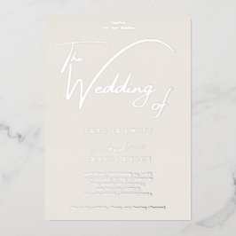 Eleganter Goldschmied Hochzeit in Elfenbein Blühen Folieneinladung