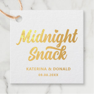 Eleganter Goldschmied Hochzeit Mitternacht Snack Geschenkanhänger