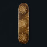 Eleganter Goldschmied und Schwarzes Indianermandal Skateboard<br><div class="desc">Spirituelle Elegant Gold Foil und Black Floral Indian Mandala Muster.</div>