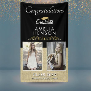 Eleganter Goldschmuck Graduate 2 Foto Abschluss Banner