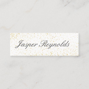 Eleganter Goldstaub Schwarz-weiß Mini Visitenkarte
