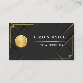 Eleganter Goldstreifen Gold Chauffeur Logo Fahrer  Visitenkarte