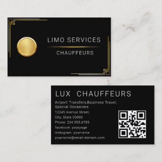 Eleganter Goldstreifen Gold Chauffeur Logo Fahrer  Visitenkarte
