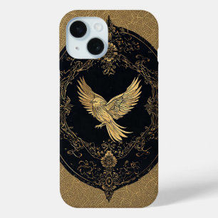 Eleganter Goldvogel in aufwendigem Vintage-Rahmen Case-Mate iPhone Hülle