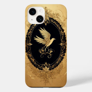 Eleganter Goldvogel in verziertem Vintage-Rahmen Case-Mate iPhone 14 Hülle