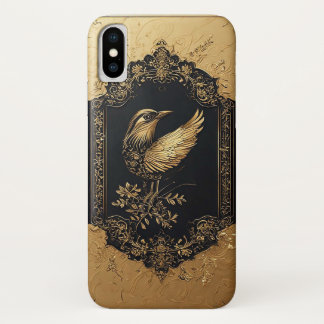 Eleganter Goldvogel in Verzierten Vintagen Rahmen Case-Mate iPhone Hülle