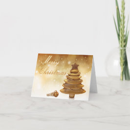 Eleganter Goldweihnachtsbaum Feiertagskarte