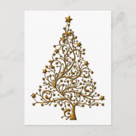 Eleganter Goldweihnachtsbaum Feiertagspostkarte