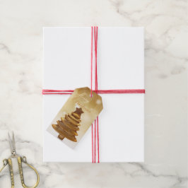 Eleganter Goldweihnachtsbaum Geschenkanhänger