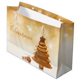 Eleganter Goldweihnachtsbaum Große Geschenktüte