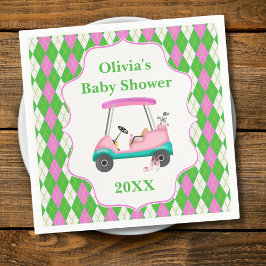 Eleganter Golf Cart für Babydusche Serviette