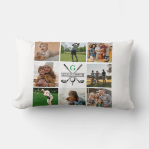 Eleganter Golf Monogram Collage Design Throw Kisse Lendenkissen