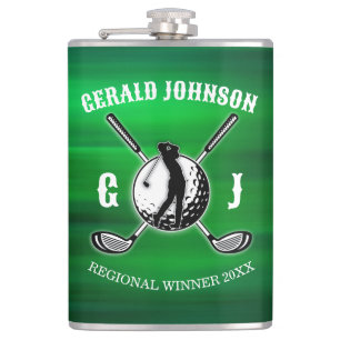 Eleganter Golf Monogram Design Vinyl Wrapped Flask Flachmann