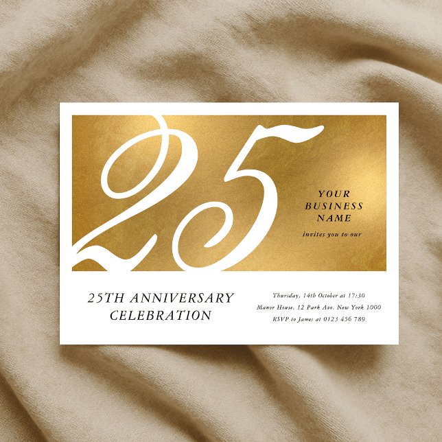 Eleganter Golffekt Corporate Business Jubiläum Einladung (Elegant Gold Effect Corporate Business Anniversary Invitation)