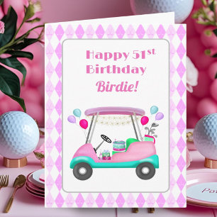 Eleganter Golfparty-Wagen für Damen zum 51. Geburt Karte