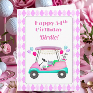 Eleganter Golfparty-Wagen für Damen zum 54. Geburt Karte