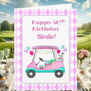 Eleganter Golfparty-Wagen zum 50. Geburtstag von F Karte
