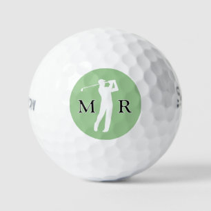 Eleganter Golfspieler Ball / 2 Initialen / Mann go