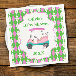 Eleganter Golfwagen bereit für Baby-Party Serviette