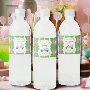 Eleganter Golfwagen bereit für Baby-Party Wasserflaschenetikett