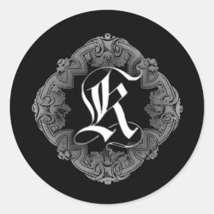 Eleganter Goth Anfangsbuchstabe K Aufkleber