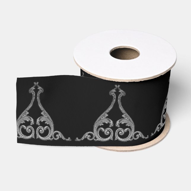 Eleganter Goth Strudel-Entwurf Ripsband (Spule)