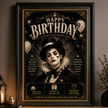 Eleganter Gothic Pierrot Geburtstag