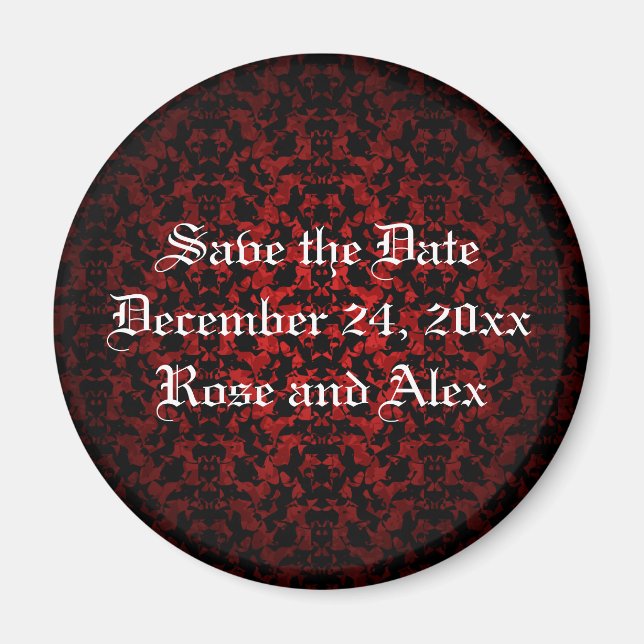 Eleganter gotischer Save the Date Hochzeitmagnet Magnet (Vorne)