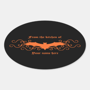 Eleganter gotischer Schläger von der Küche von Ovaler Aufkleber