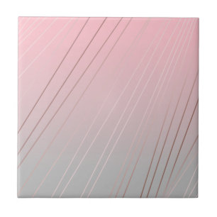 Eleganter Gradient rosa Graumuster Rose Gold Fliese